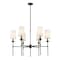 Z-Lite Emily 6 Light Chandelier, Matte Black & Off White 3033-6MB - alternate 1